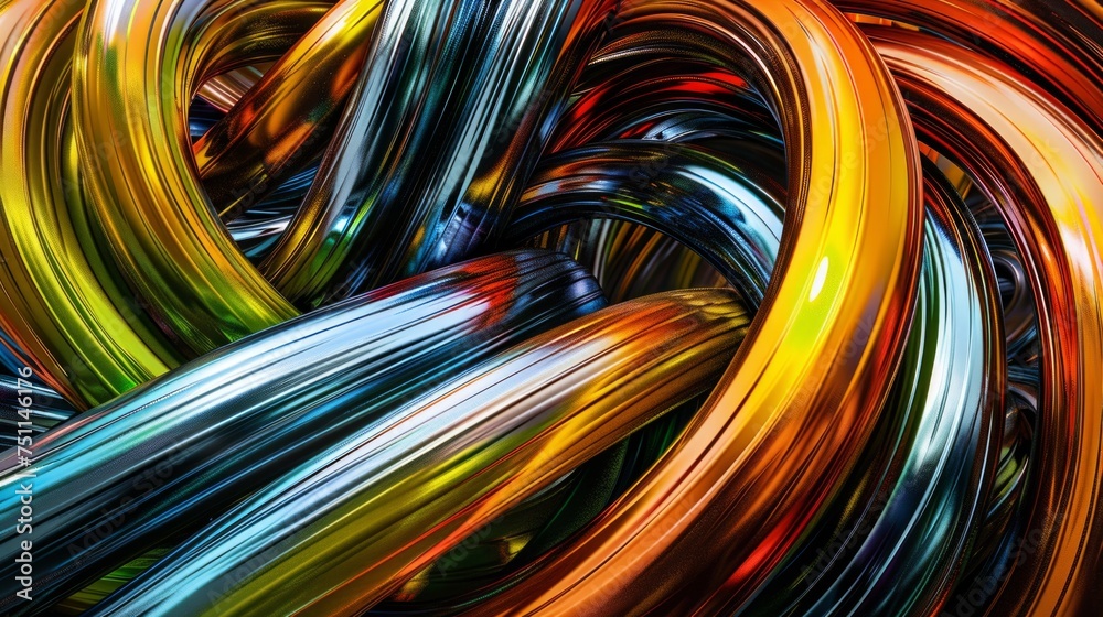 A mesmerizing swirl of colors with a high contrast, creating an energetic and dynamic abstract image.