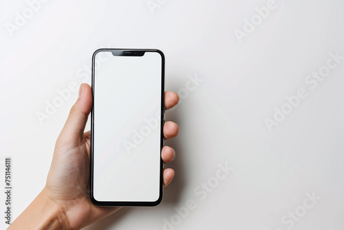 Smartphone Mockup on Hand created with Generative AI