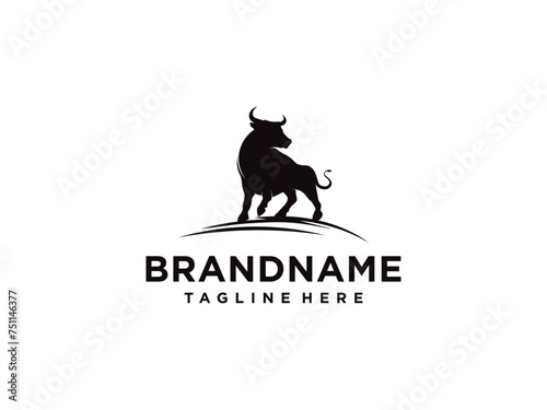 bull logo design, bull logo vector illustration. Bull silhouette vector