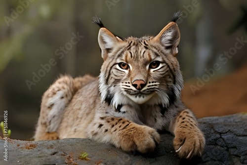 Iberian Lynx, rarest feline on earth Generative AI photo