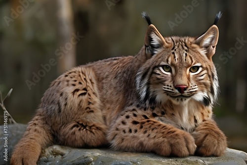 Iberian Lynx, rarest feline on earth Generative AI