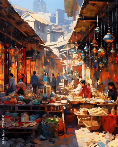 Famous souvenir market in Hoi An, Vietnam, Asia