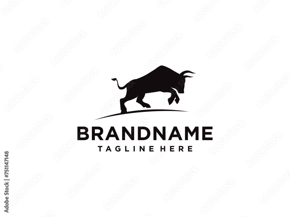 bull logo design, bull logo vector illustration. Bull silhouette vector