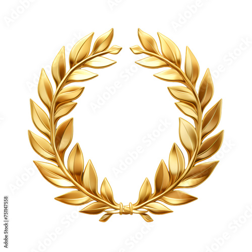 gold circles medal award with ribbon banner