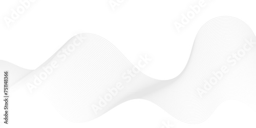 Abstract white blend wave smooth transparent lines and technology background. Modern white flowing wave lines and glowing moving lines. Futuristic technology and sound wave lines background.