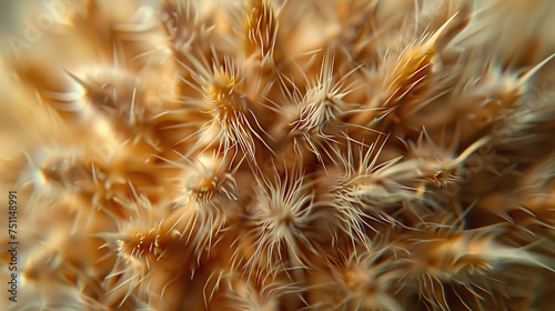 Detailed macro image of Arctium burdock burrs displaying tiny barbs that cling to the fur of passing creatures.