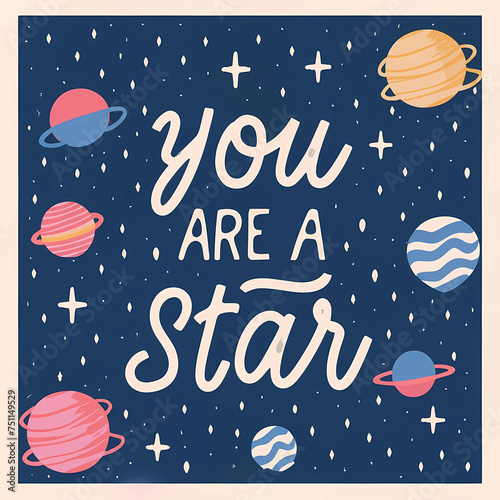 You_Are_a_Star_with_a_celestial themed_pattern