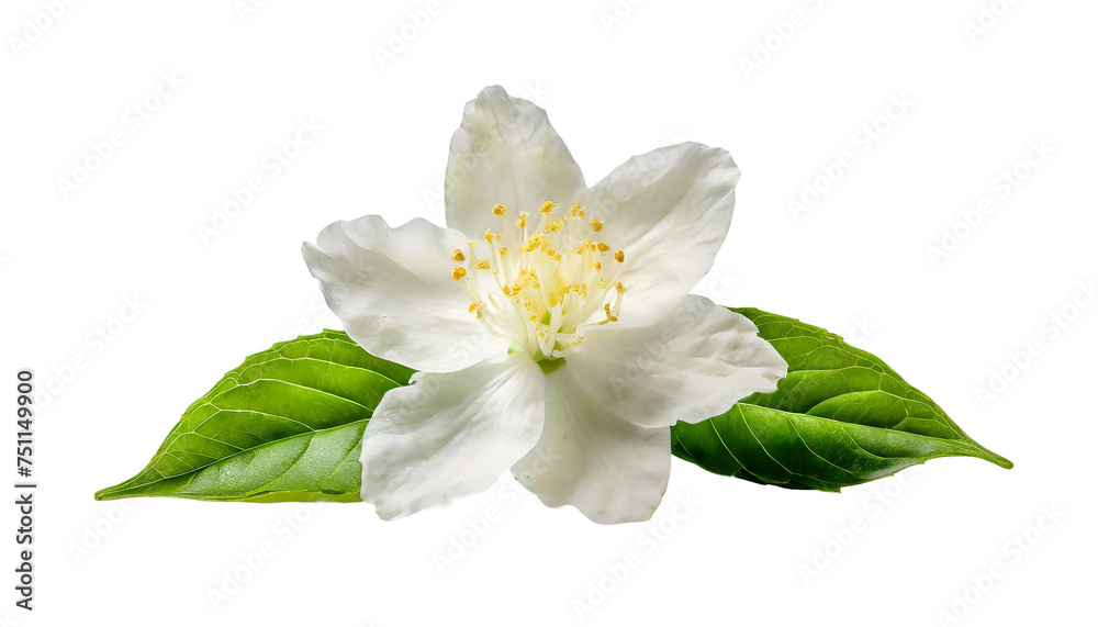 Obraz premium White jasmine flower isolated on transparent background.