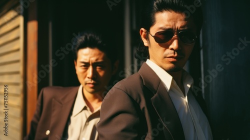 Cinematic criminals in Japan and Tokyo. Japanese mafia. Tokyo vice. Gangsters, gangland, crime syndicates in Asia 
