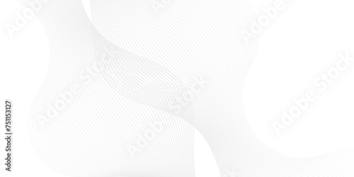 Abstract white blend wave smooth transparent lines and technology background. Modern white flowing wave lines and glowing moving lines. Futuristic technology and sound wave lines background.