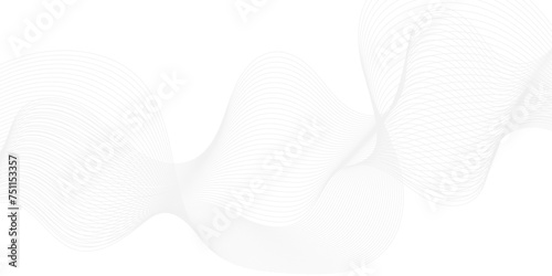Abstract white blend wave smooth transparent lines and technology background. Modern white flowing wave lines and glowing moving lines. Futuristic technology and sound wave lines background.