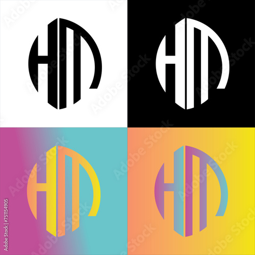 Letter HM logo icon design vector design template inspiration.