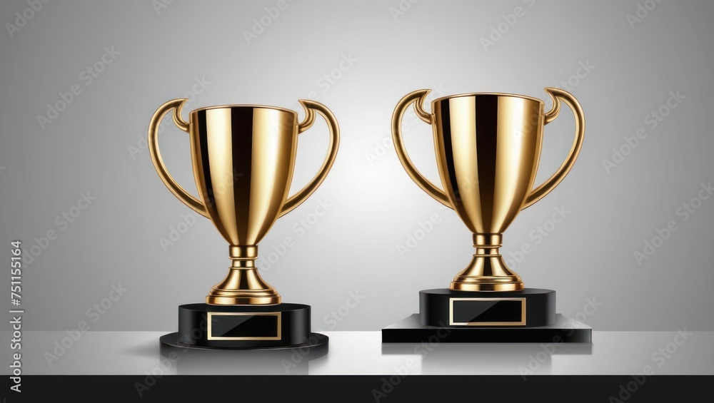 3d isometric trophy and podium winner illustration 3d isometric trophy and podium winner illustration