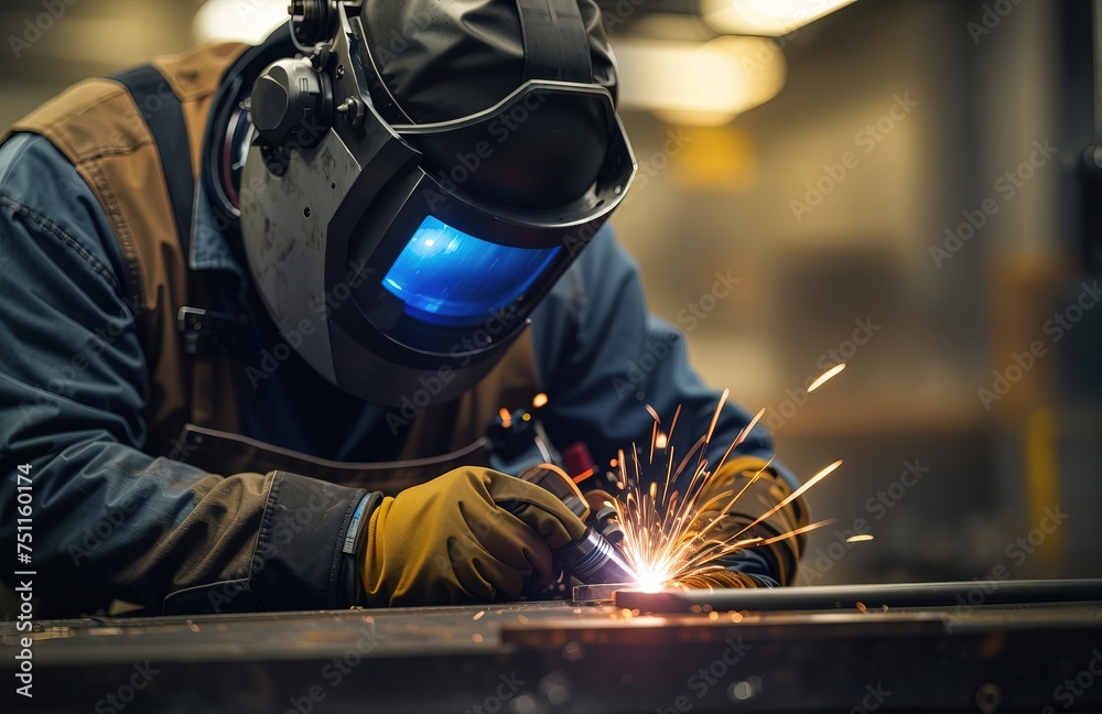 Welder welding a pipe Welder welding a pipe