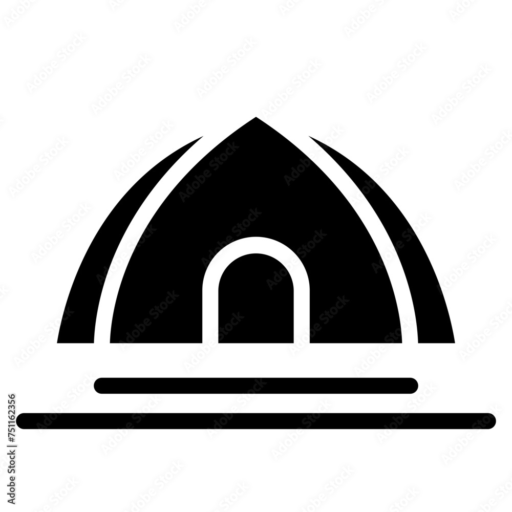 Fototapeta premium Camping tent at outdoor camp or tipi / teepee icon for apps and websites