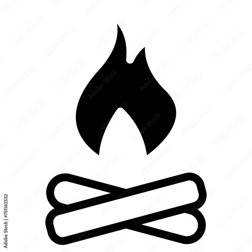 Campfire symbol bonfire vector icon Campfire symbol bonfire vector icon