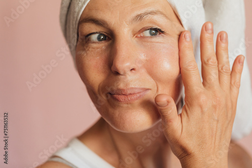 Skin Care of Attractive Woman in Her 50s photo