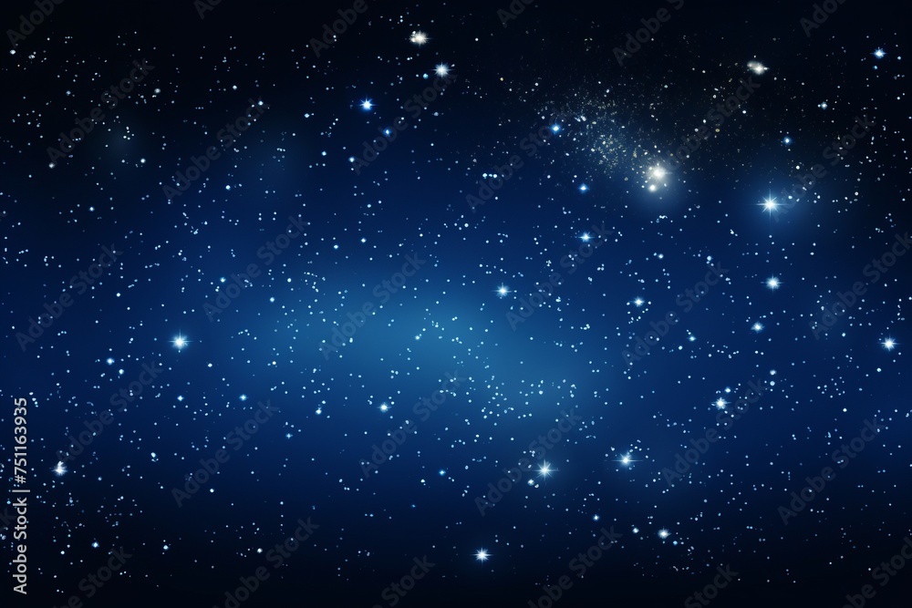 Galactic-Themed Backdrop with a Dark Blue Expanse and Twinkling Dots Resembling Distant Stars, Generative AI