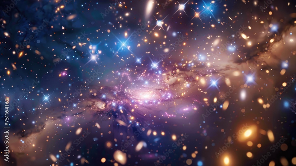 A space telescope capturing the beauty of a distant galaxy cluster