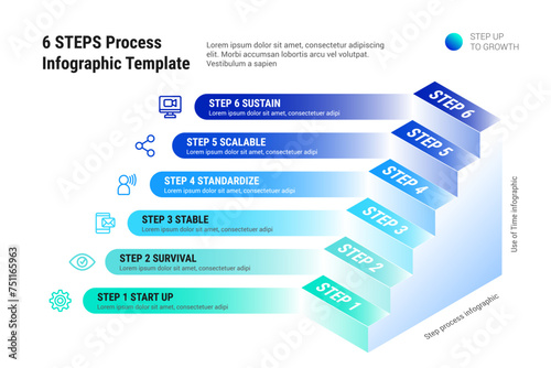 6 STEPS Process Infographic Template