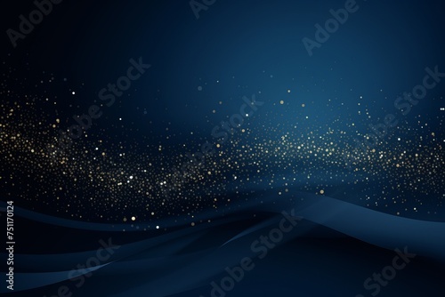 Understated Elegance in an Abstract Dark Blue Background Adorned with Subtle, Shimmering Dots, Generative AI photo