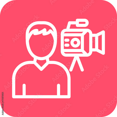 Camera Operator Male Icon Style