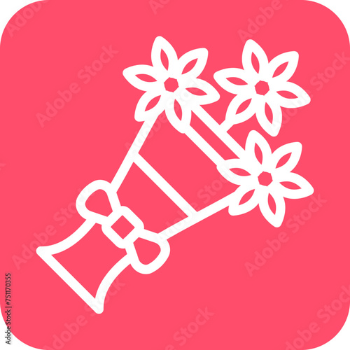 Flower Bouquet Icon Style