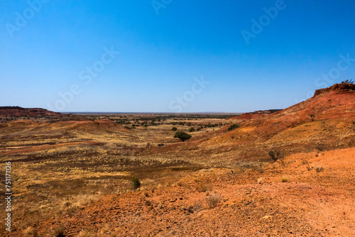 Arid view from Cawnpore Lookout in outback Queensland, Australia
