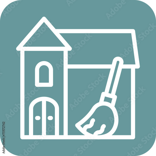 Apartment Cleaning Icon Style