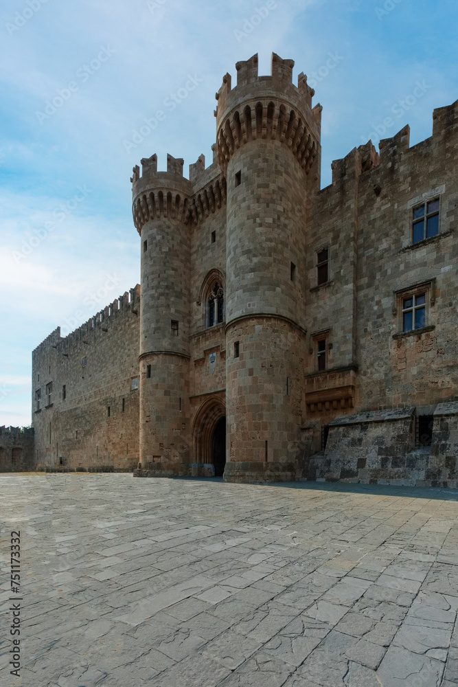 The city of Rhodes, the island of Rhodes, Greece, part of the Palace of the Grand Masters. This powerful castle was the seat of the Order of St. John, who conquered Rhodes in 1309	