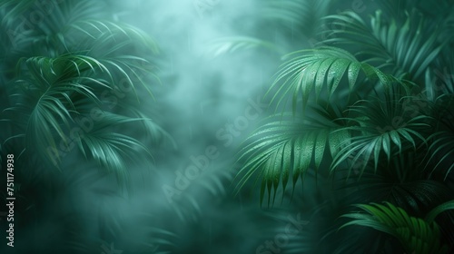 green palm tree branches plant background