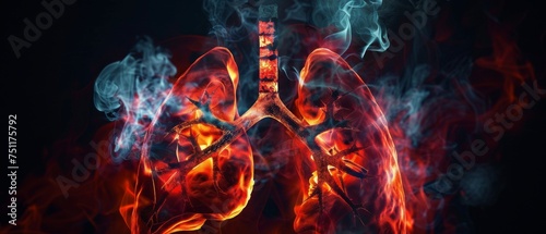 Lungs with a burn mark from a cigarette showing the physical harm of smoking vividly