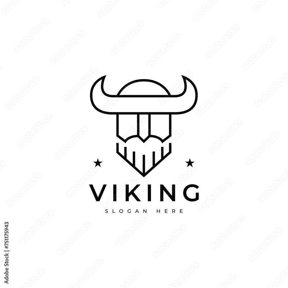 Obraz premium viking warrior minimalist logo design graphic vector