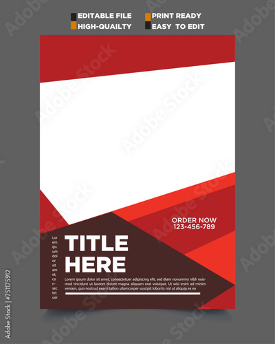 Abstract color Blue purple and white color background - A4 size book cover template for annual report, magazine, booklet, proposal, portfolio, brochure, poster