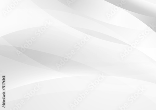 Abstract white grey glossy wave minimal elegant background. Vector design