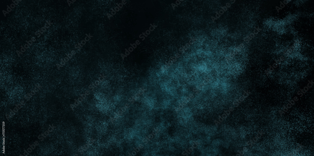 Dark blue vintage grunge overlay perfect watercolor background.  Vector black concrete texture. Stone wall background. Black anthracite light blue grunge old texture panorama backdrop wallpaper bg.