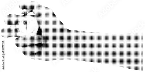 Hand With Stopwatch trendy halftone Collage