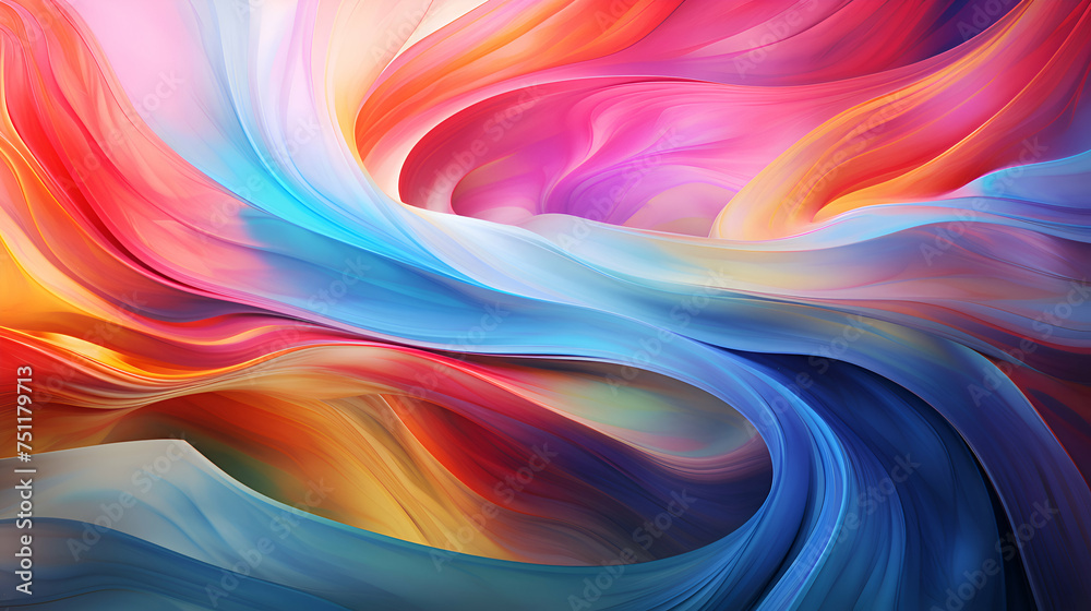 Fototapeta premium abstract colorful background with smooth lines in blue. orange and pink