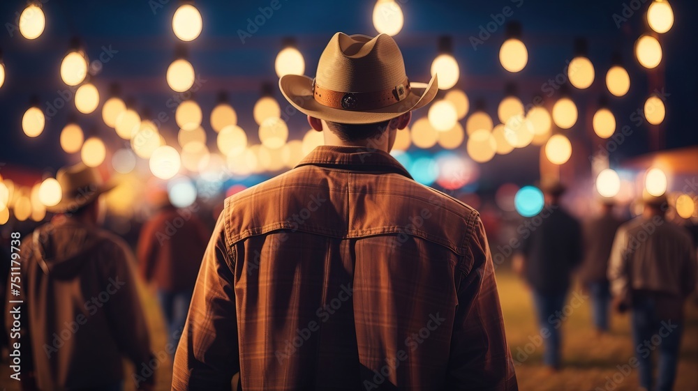 Men in country clothes on music festival