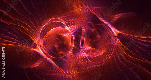 3D manual rendering abstract fractal electromagnetic background. Its not AI Generatd illustration.  © BetiBup33
