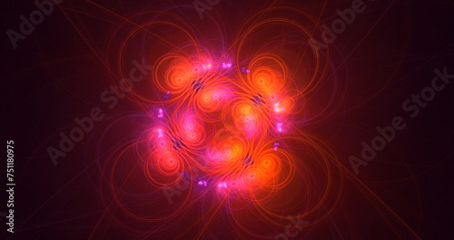 3D manual rendering abstract multicolor technology fractal light background. Its not AI Generatd illustration.