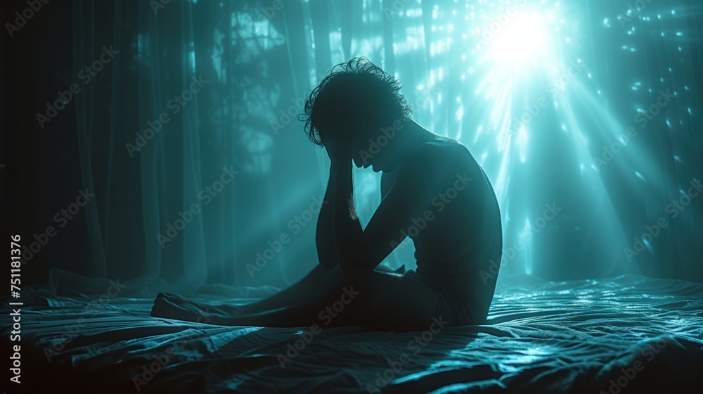 portrait of a young man, depressed, with problems portrait of a young man, depressed, with problems