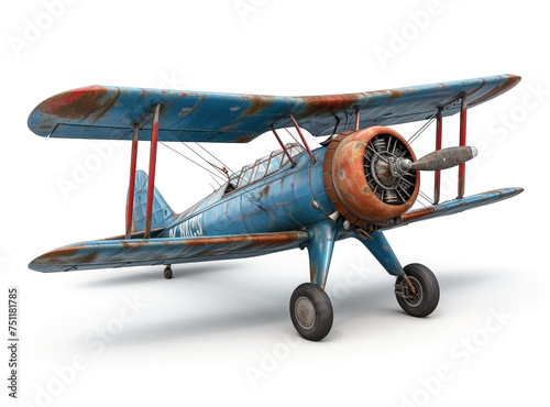 vintage airplane on white background