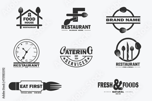 Restaurant Logo Design Bundle, Modern and Minimalist Restaurant Branding, Creative Logo for Culinary Ventures, Dining Logo Concept, Unique and Memorable Restaurant, Logo for Foodie Destinations