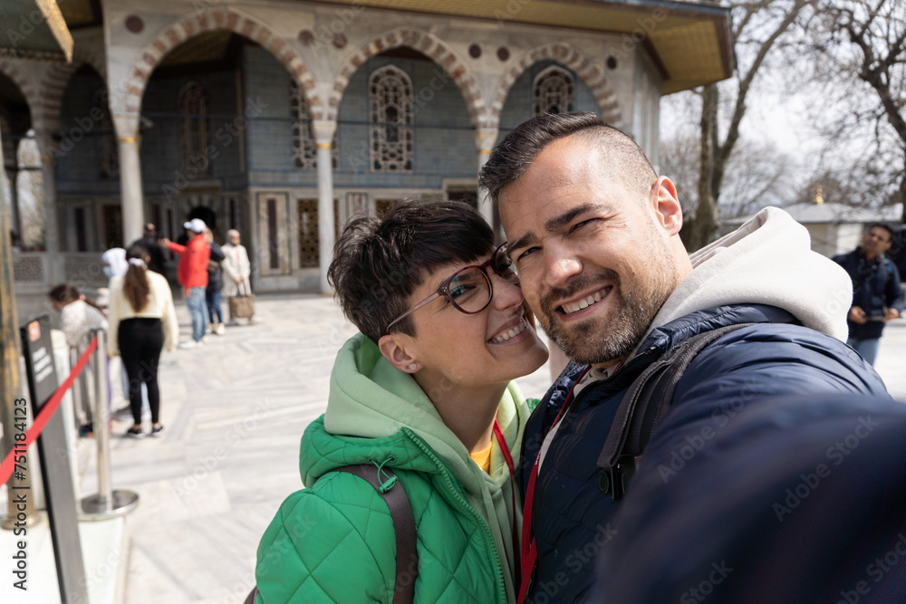 Tourist couple at Istanbul. Tourist couple at Istanbul.