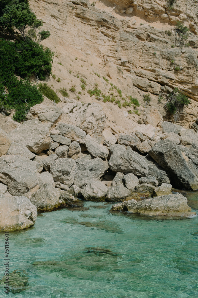 Limestone rock beach in Sardinia, Italy. Limestone rock beach in Sardinia, Italy.