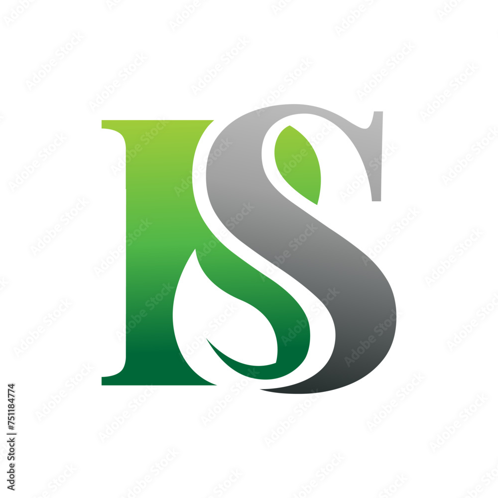 BS sb letter eco logo with leaf design logo logotype icon concept with ...