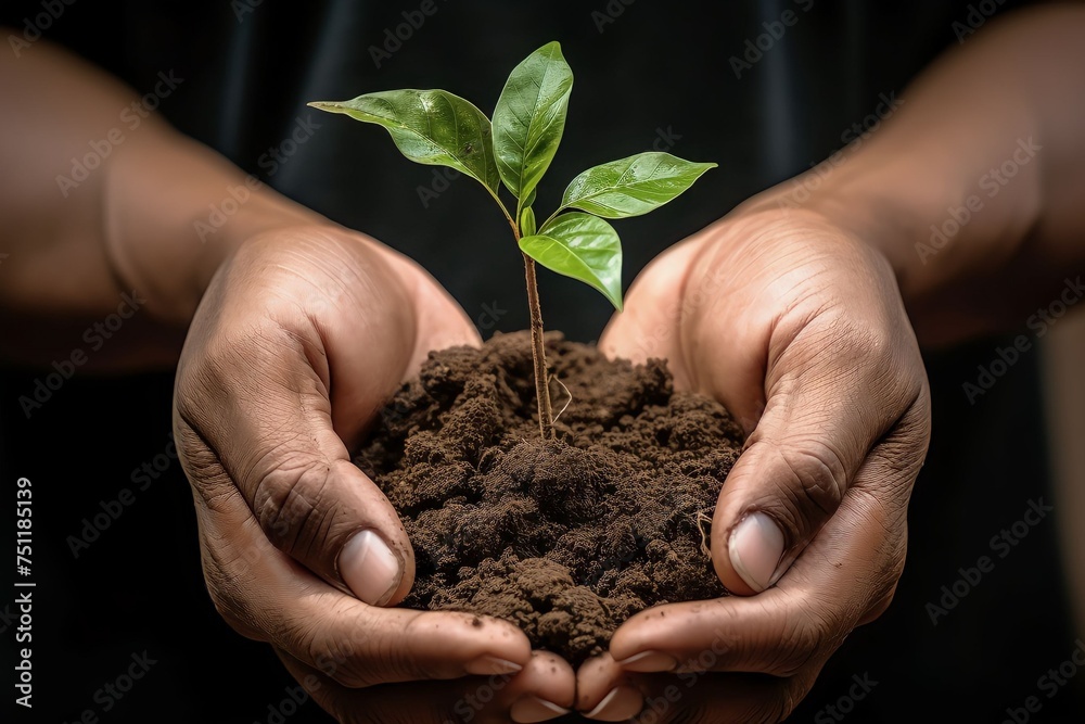 Close up planting a tree Close up planting a tree