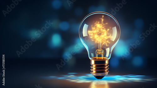 light bulb on black background, Innovative light bulb with marketing icons for strategic knowledge and development 
