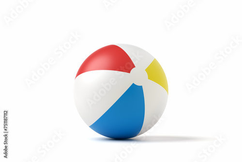Inflatable beach ball isolated on white background.